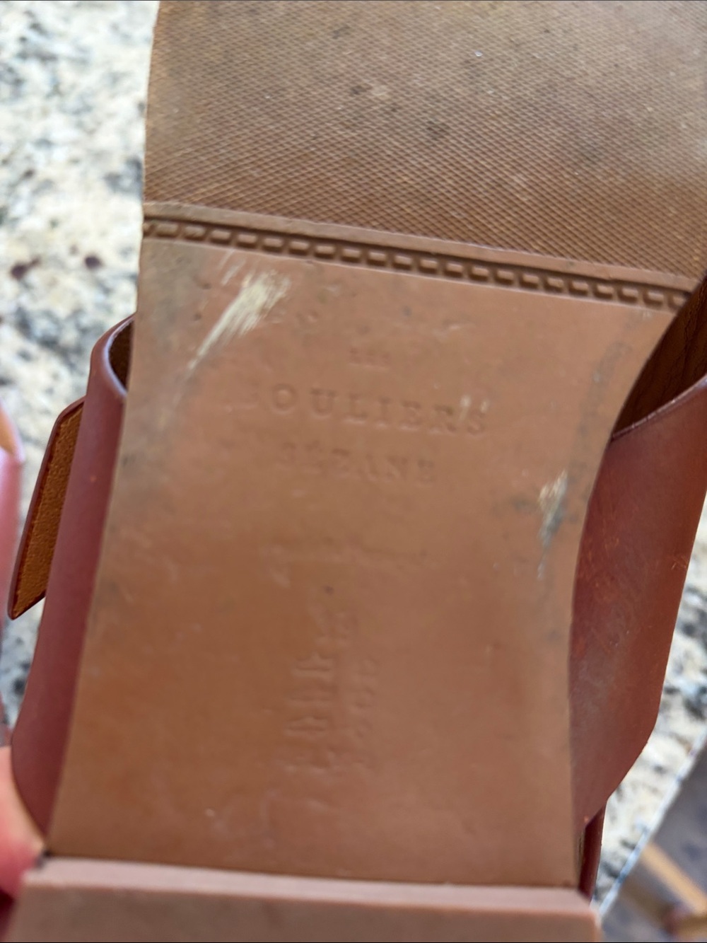 Sezane Brown Leather Cross-Strap Slingback Sandals - Picture 7 of 8